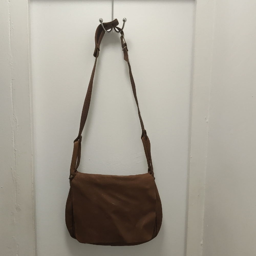 Vintage Brown Leather Men's Shoulder Bag